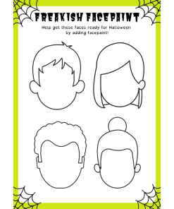 Face outlines to design Halloween face paint.