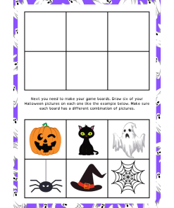 Halloween bingo template.