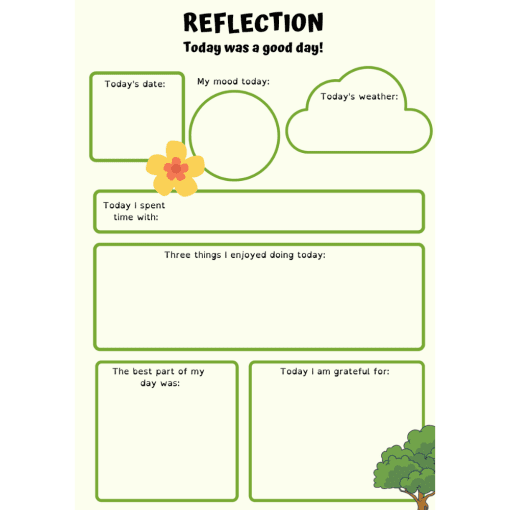 Reflection journal for children.