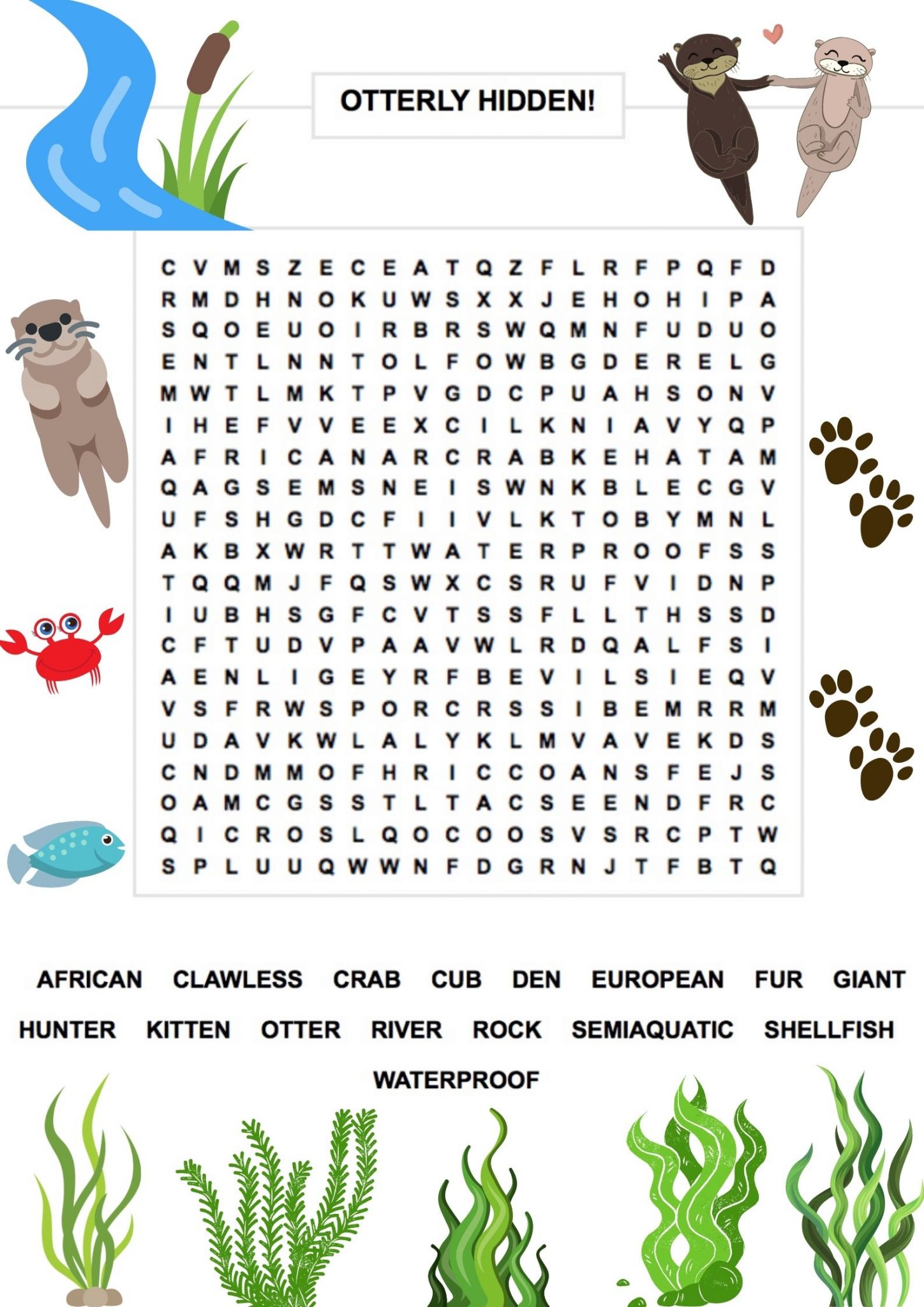 Sea Otter Worksheet Kindergarten