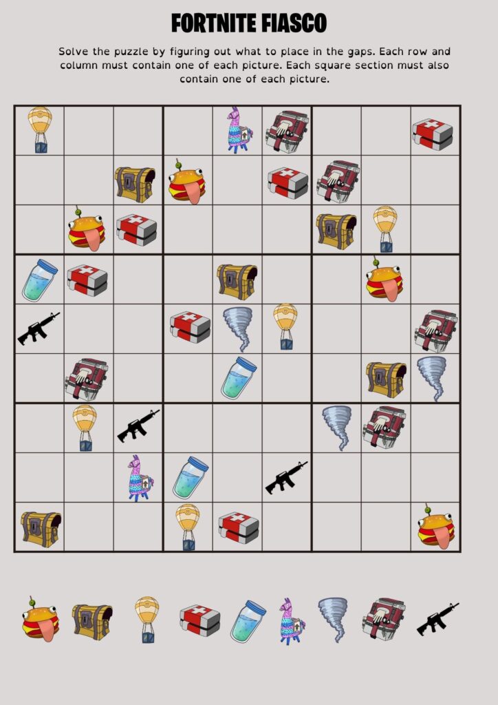 Maths Activities for Fortnite Fans (PDF) Curious Little Monkeys